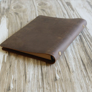 Refillable Leather Ring Binder Notebook Cover