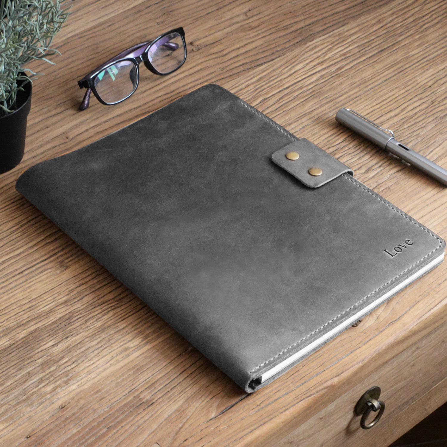  Turbosnail Personalized Genuine Leather Notebook Notepad Cover  for TOPS The Legal Pad Writing Pads Docket 5 x 8 Cover, retro real  leather portfolio folder cover organizer : Handmade Products
