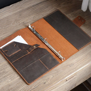 3 ring leather portfolio binder