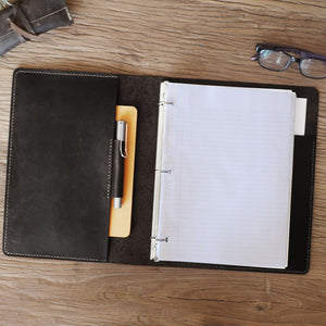 Leather 3 Ring Binder Business Portfolio