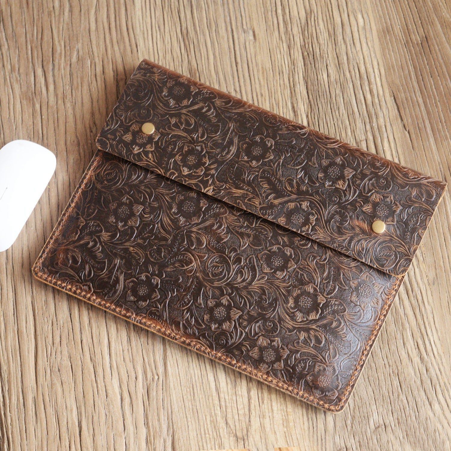 Personalized Tooled Leather Microsoft Surface Pro X Case