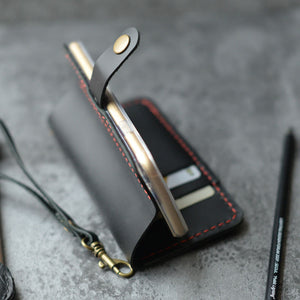 Personalized iPhone Wallet Case Wristlet - Black - 408H