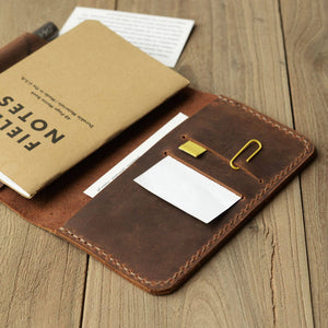 pocket size field notes notebook pen holder - Distressed Brown 302