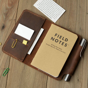 pocket size field notes notebook pen holder - Distressed Brown 302