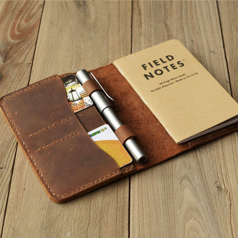 Full Grain Leather Composition Cover Journal for Field Notes Notebooks