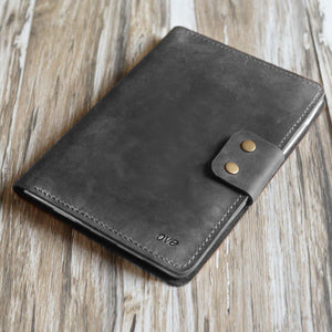 Copy of Handmade iPad Leather Portfolios With Apple Pencil Holder - 601B - Grey