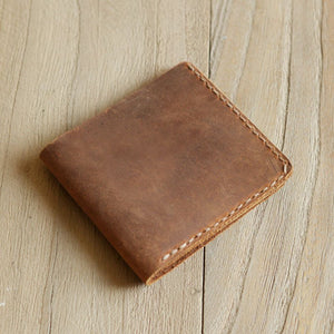 Personalized Handmade Slim Leather Billfold Wallet