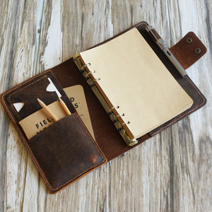 Customizable Binder - A5 A6 Leather Journal Notebook Organizer