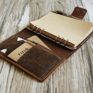 Customizable Binder - A5 A6 Leather Journal Notebook Organizer