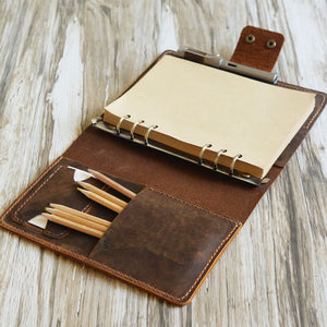 Customizable Binder - A5 A6 Leather Journal Notebook Organizer