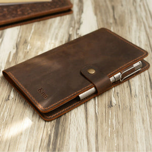 Handmade Moleskine Notebook Cover - Large Size - Brown | 307M