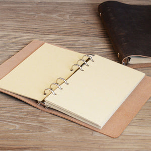 Leather A6 6-Ring Binder Refillable Leather Journals