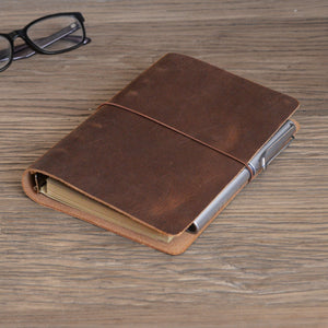 Leather A6 6-Ring Binder Refillable Leather Journals