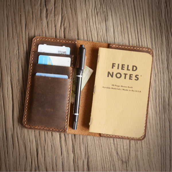 Handmade Field Notes Notebook Cover Pocket Size Brown 308