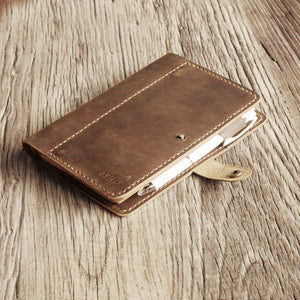 Leather Portfolio with Zipper Pocket - Filofax Personal Planner Cover