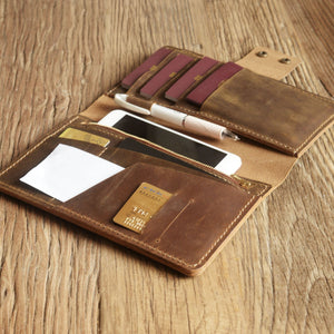 Personalized Leather Family 6 Passport Holder