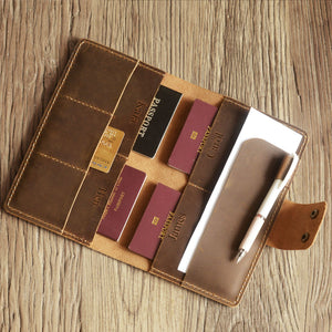 Personalized Leather Family 4 Passport Holder