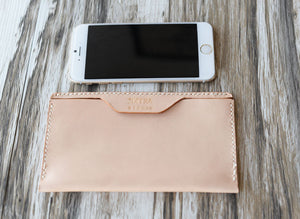 Personalized Leather IPhone 6 Case / Leather Clutch / Women’s iPhone 6 Sleeve / iPhone 6 Plus Case Sleeves