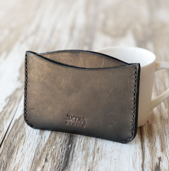 Leather Wallet / Sleeve / Leather Credit Card Case / Card holders / Minimalist Design Bridesmaid Gift Groomsmen Gift 4 pockets personalized