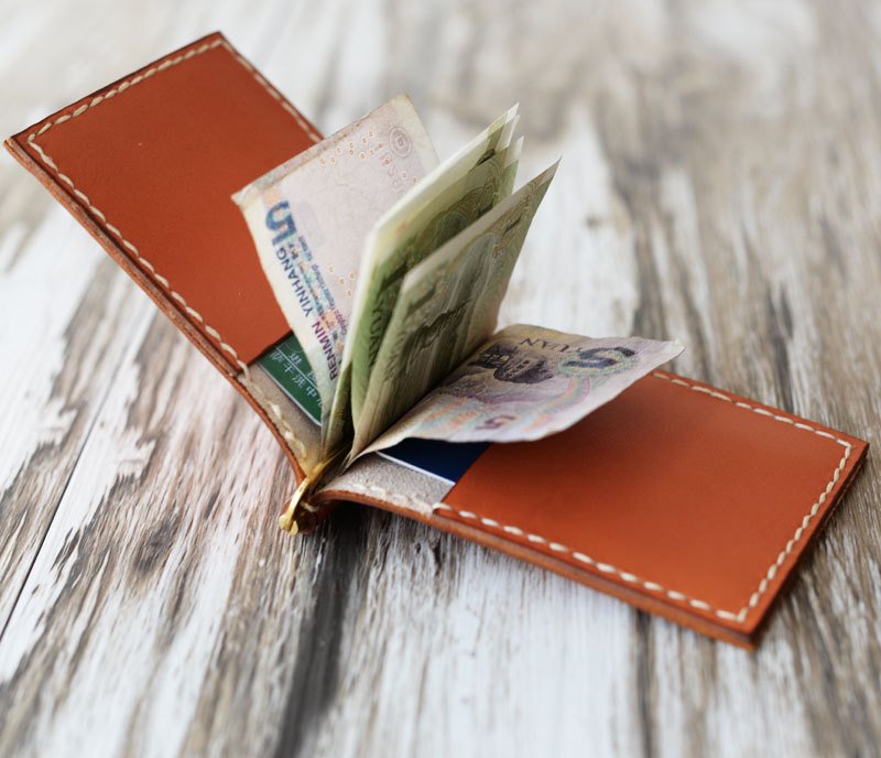 Leather Money Clip Wallet --- Distressed Leather Wallets for Men - Women's Wallets by Extra Studio