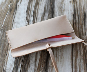 Personalized Leather Roll Make Up Pencil Case / Pen / Sunglasses Eyeglasses, Cow Leather, Handmade Hand Stitched,