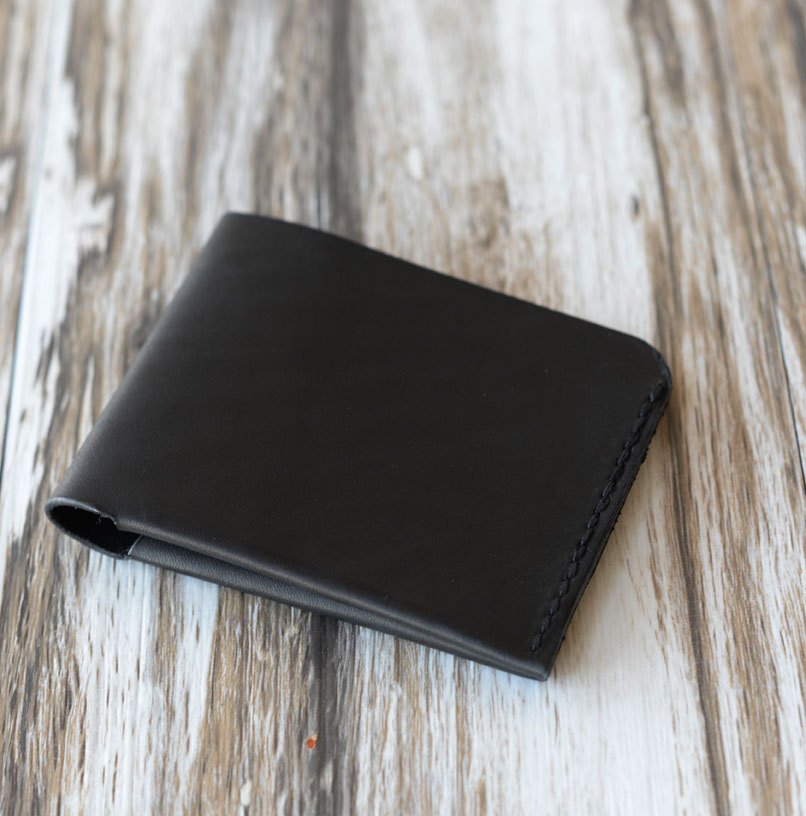 Leather Billfold Wallet - Black