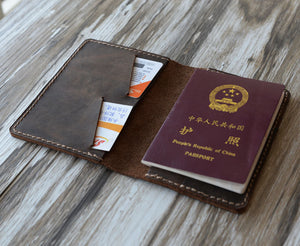 Leather Passport Cover - Leather passport Wallet 105 / Men passport case / Leather Passport holder / Passport keeper