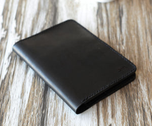 Leather Passport Cover - Black