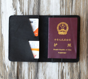 Leather Passport Cover - Black - 105