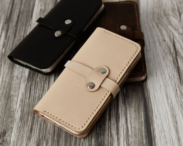iPhone Leather Wallet Case - Nature Tan - 407 - Extra Studio