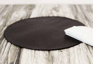 Personalized Leather Mouse Pad - Circle