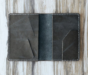 Leather Passport Cover - Distressed Gray