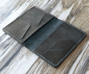Leather Passport Cover - Distressed Gray