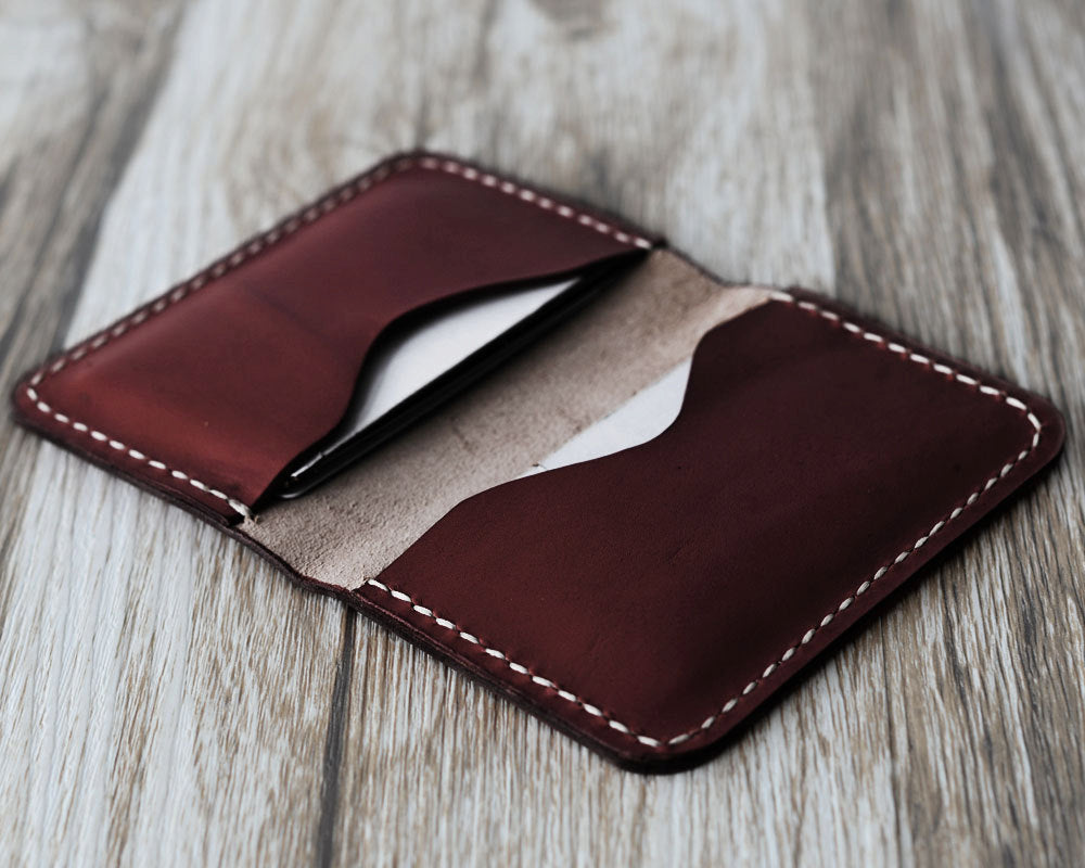Personalized Leather Business Card Holder - Dark Brown - 110