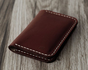 Personalized Leather Business Card Holder - Dark Brown