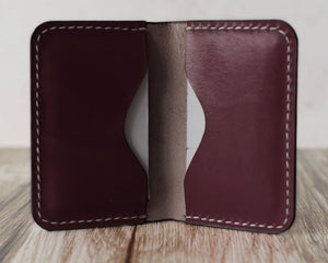 Personalized Leather Business Card Holder - Dark Brown