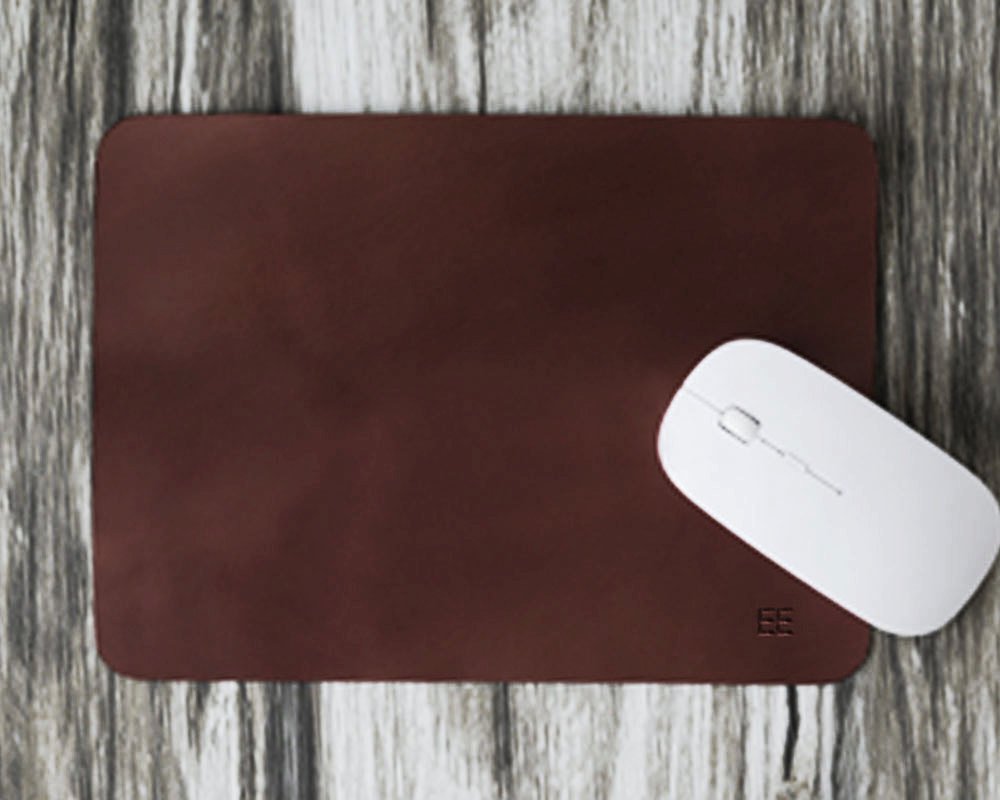 Leather Mouse Pad, Mouse Pad, Leather mousepad, Monogram Mousepad, Hand Cut from Vegetable Tanned Leather