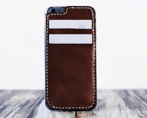 iPhone 6 case iPhone 6s wallet case iPhone 6 Plus case monogram iPhone 6s Plus leather iPhone 6 leather case card holder - dark brown