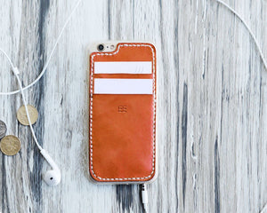 iPhone 6 case iPhone 6s wallet case iPhone 6 Plus case monogram iPhone 6s Plus leather iPhone 6 leather case card holder - orange